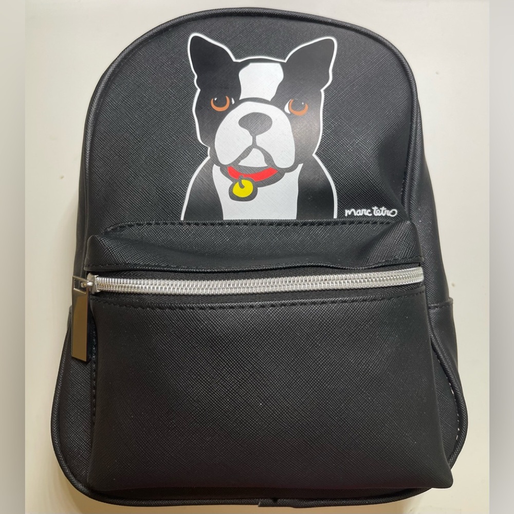 Marc Tetro Boston Terrier Dog Mini Backpack Black